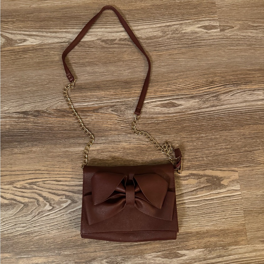 Brownish-Reddsih Faux Shoulder Bag